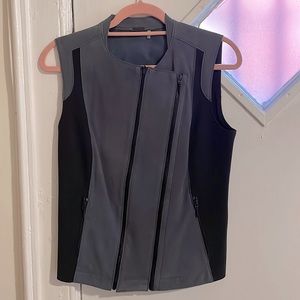 Dusty Blue Ellie Tahari Suede Vest